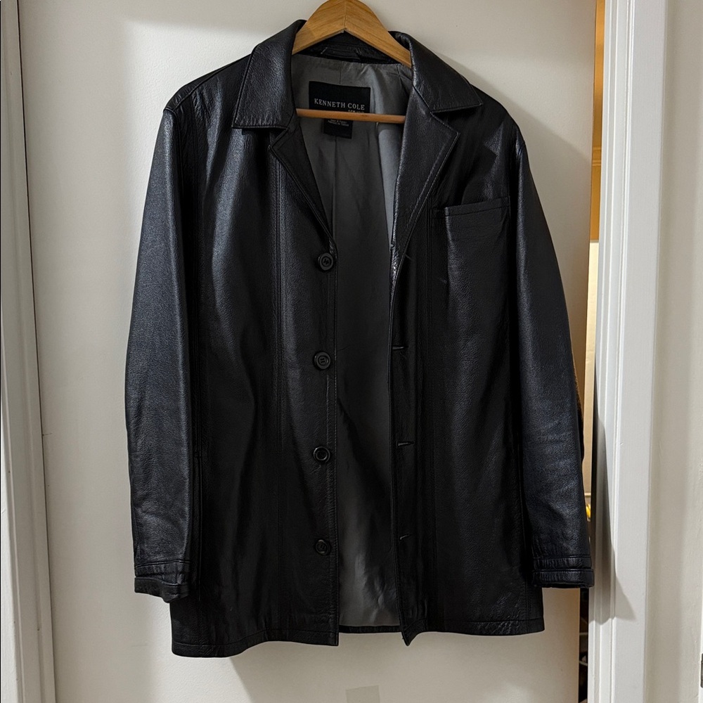Kenneth Cole Black Leather Jacket